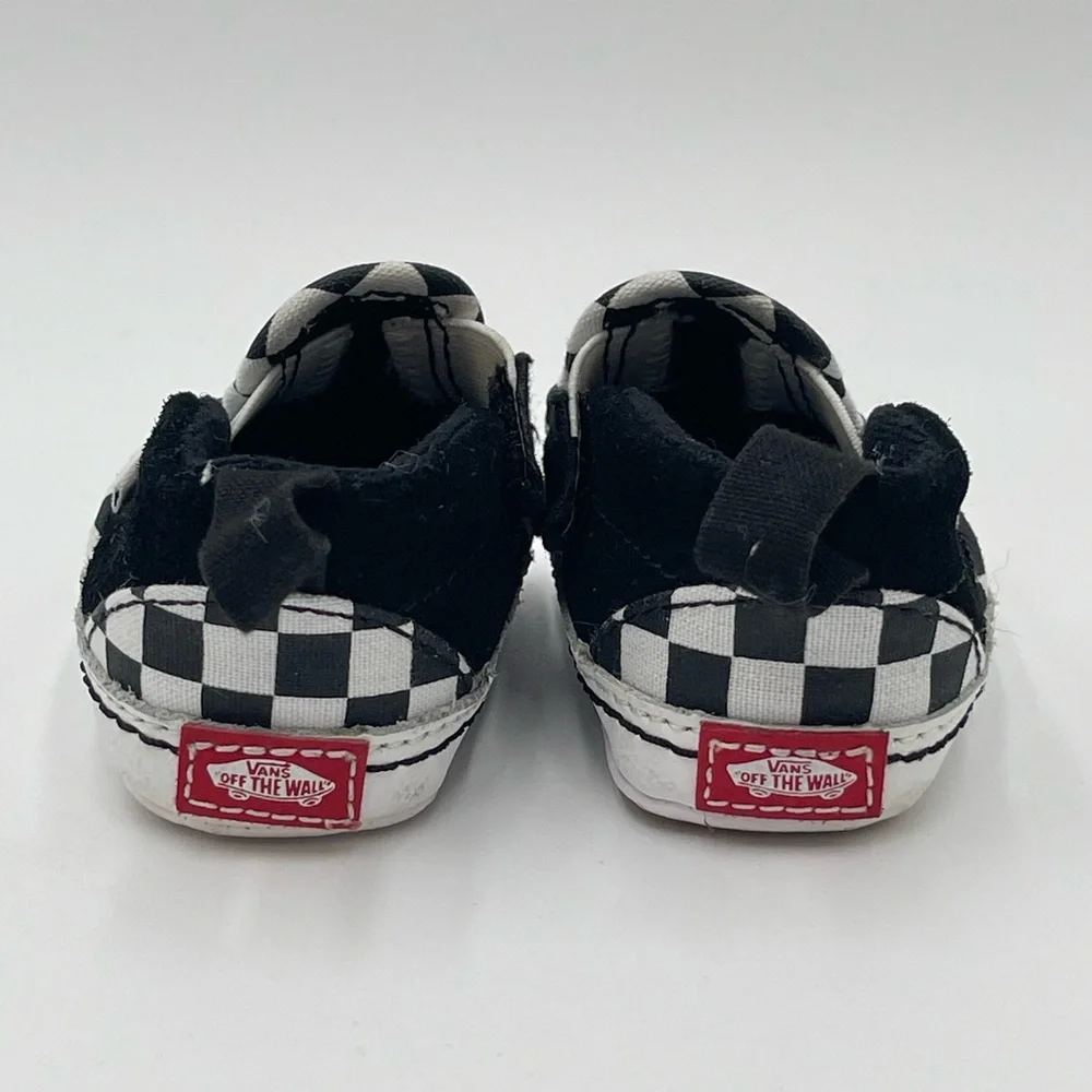 Vans Baby Checkerboard Slip-On Shoes Black & White